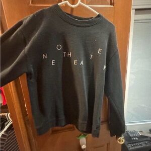 Black Crewneck Sweatshirt with Scattered Lettering